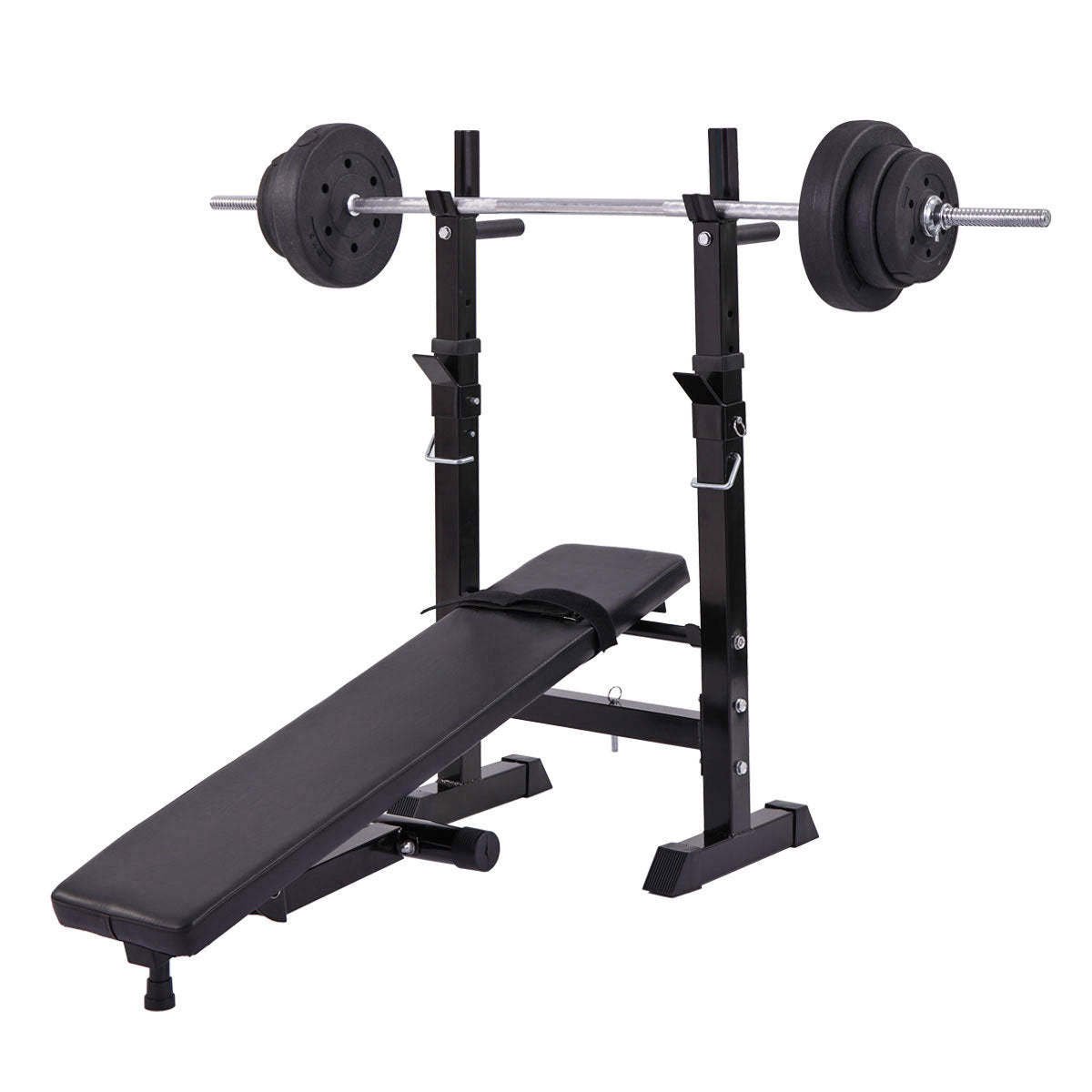 Adjustable Folding Multifunctional Workout Station Adjustable Workout Bench with Squat Rack - balck red XH Adjustable Folding Multifunctional Workout Station Adjustable Workout Bench with Squat Rack - balck red XH